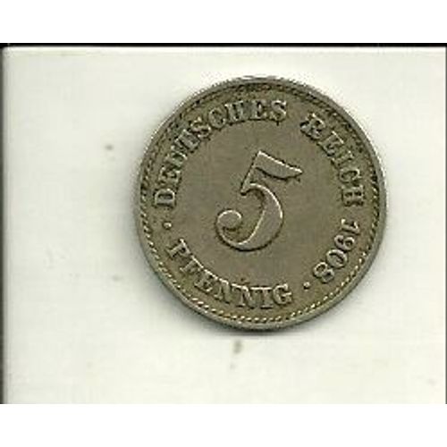 5 Pfennig - Wilhelm Ii Type 2 - Grand Aigle 1908 J
