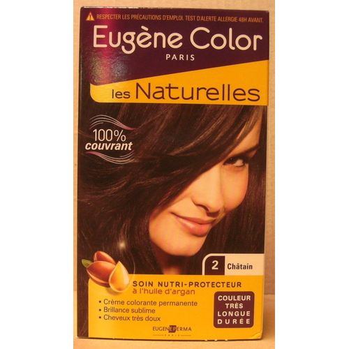 Eugène Color - Les Naturelles - N°2 Chatain - Crème Colorante Permanente - Soin Nutri-Protecteur 