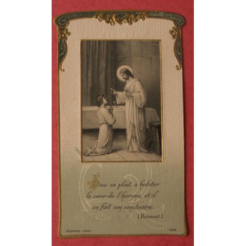 Image Pieuse Ancienne 1918 Souv Com Angers "Dieu Se Plait À Habiter Coeur Homme"