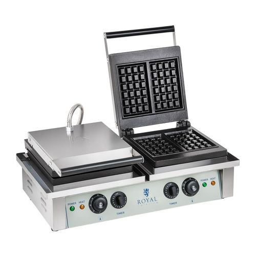 Gaufrier Double Carré Professionnel Téflon Rond Puissance 2 X 2 000 Watts 3614063