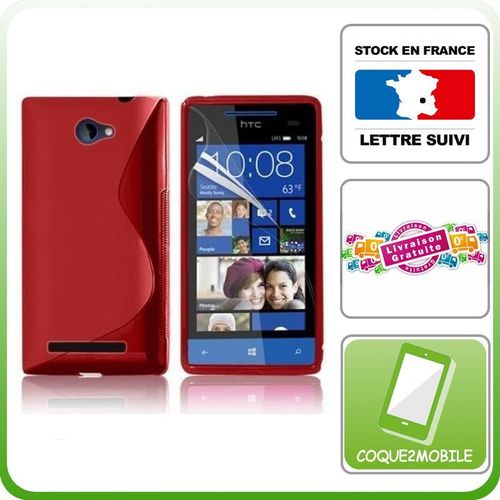 Coque2mobile® Coque Htc Windows Phone 8s Protection Minigel S-Line Rouge