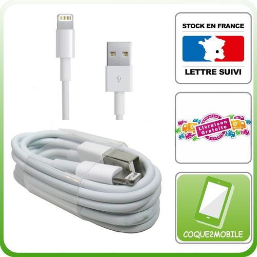 MD819ZM/A - Câble pour Apple USB pour iphone 5 / 6 couleur blanc LONGUEUR 2M