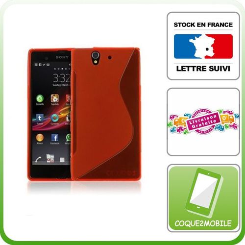 Coque2mobile® Coque Sony Xperia Z Lt36i Protection Minigel S-Line Rouge + Film Protection Ecran