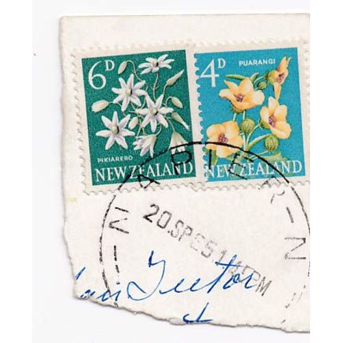 Timbre Nouvelle Zelande : 2 Timbres : Pikiarero À 6d Et Puarengi À 4d