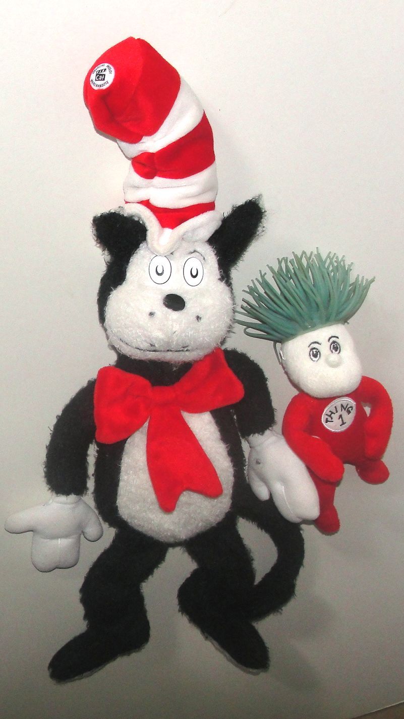 Le Chat Chapeaute Et Thing 1 Le Celebre Film De Mike Myers Tire Du Livre De Dr Seuss Peluche Doudou Officiel Universal Studio 55cm Et 22cm Rakuten