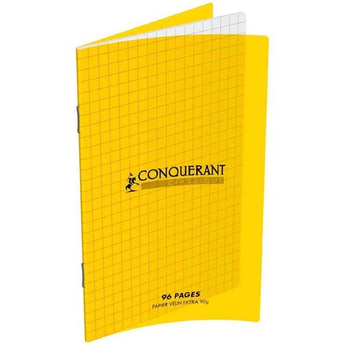 Conquérant Lot De 10 Carnets Polypro 110 X 170 Mm Quadrillé 96 Pages 90g Jaune