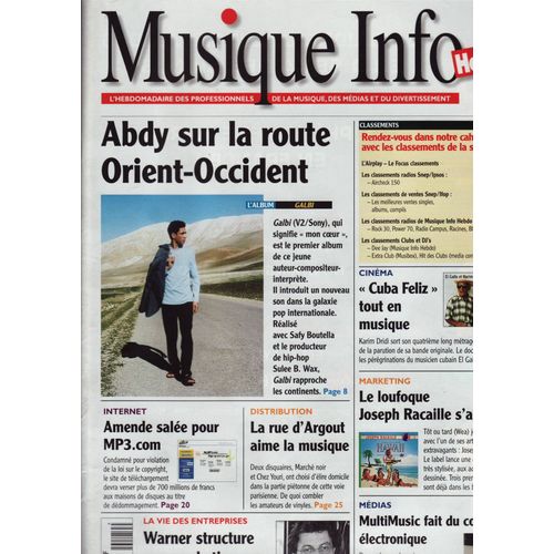 Musique Info Hebdo / 19-05-2000 N°124 : N'sync / Justin Timberlake (1p Pub)