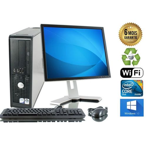 Unité Centrale  Dell Optiplex  780 SFF Core2Duo 2,93Ghz RAM 8GO HDD 2 TO Ecran 19" Wifi Windows 10