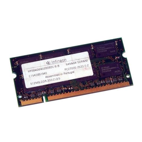 512Mo RAM PC Portable SODIMM Infineon HYS64D64020GBDL-6-B DDR1 PC-2700S 333MHz