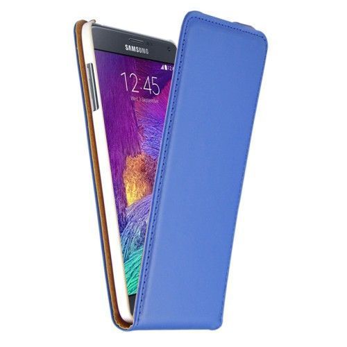 Etui Flip Samsung Galaxy Note 4 Cuir (Pu) Aimanté Bleu Marine Design Not1986_2