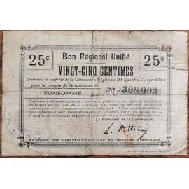 Bon Régional Unifié De 25 Centimes Fonsomme - Nécessité - N°308003