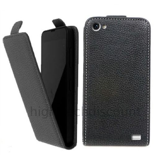 Housse Etui Coque Pochette Pu Cuir Fine Pour Archos 50 Helium Plus + Verre Trempe - Noir