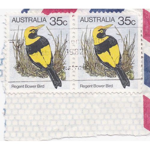 Timbre Australie : Regent Bower Bird, 35c  (2 Timbres)