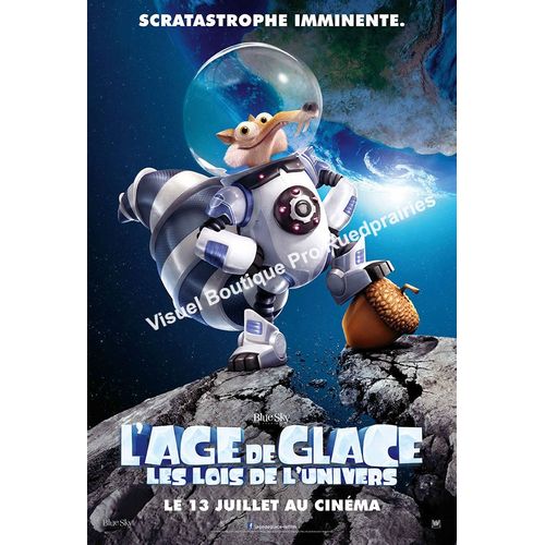L'âge De Glace 5/Cinq: Les Lois De L'univers - Véritable Pré-Affiche De Cinéma Pliée - Format 120x160 Cm - De Galen T. Chu, Mike Thurmeier Avec Les Voix John Leguizamo, Denis Leary - 2016