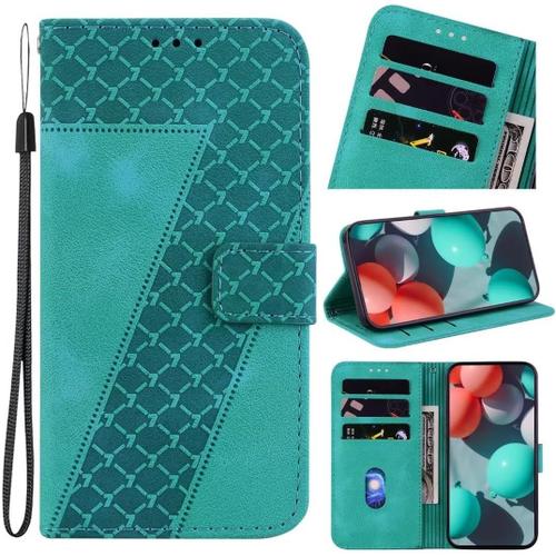 Tnkmuy Coque Compatible Avec Xiaomi Redmi 7, Premium Pu Portefeuille Étui Pour Xiaomi Redmi 7 Housse En Cuir [Carte Fentes] [Stand Fonction] Antichoc Étui À Rabat Pochette Vert