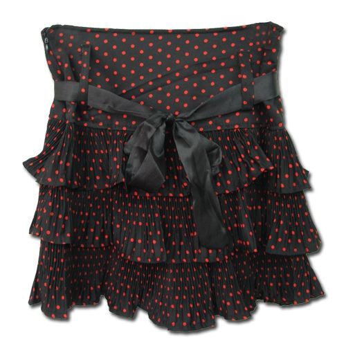 Jupe À Volants À Pois Blancs, Noirs Ou Rouges Ceinture Style Lolita Gothique Mode Japonaise Kawaii Mignonne Tailles 34 Et 36. Black Sugar Paris Expédition Rapide Manga Anime