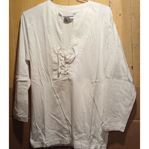 Chemise A Lacets - " 3 Suisses - Le Chouchou " - En Coton Blanc - Manches Longues - Taille 40 / 42