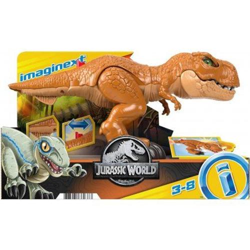 Figurine Jurassic : Dinosaure T-Rex 35 Cm Articulé - Set Dino Attaque Tyrannosaurus Pour Imaginext Et 1 Carte Animaux