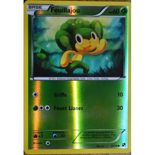 Carte Pokémon 7/114 Feuillajou 60 Pv - Reverse