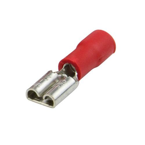 Cosse Faston 6.3 Femelle Rouge Pré-Isolée (Lot De 50)