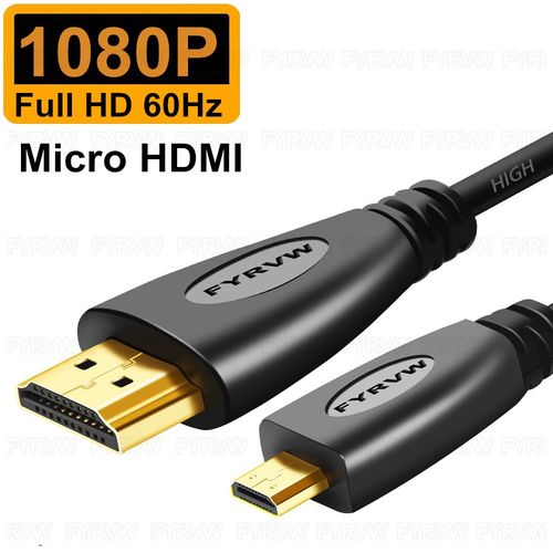 1080P ABS 2m Cble Micro HDMI vers HDTV 4K pour Appareil Photo, Compatible avec GoPro, Raspberry Pi 4, Sony A6000, Nikon, Yoga 3 