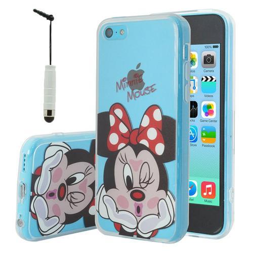 Coque Silicone Pour Apple Iphone 5c Ultra-Fine Dessin Animé Jolie - Minnie Mouse + Mini Stylet