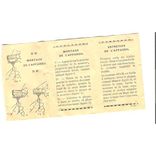 Rasoir De Sureté Américain Marque Star Modèle Cadet