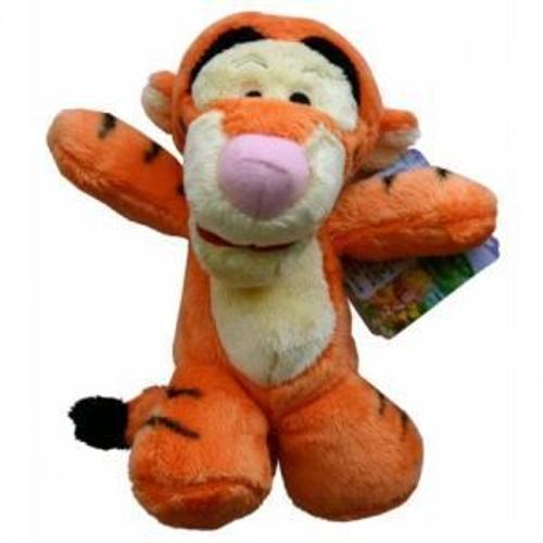 Doudou Peluche Tigre Tigrou De Winnie L'ourson Orange Jaune Rose Et Tissu Vichy - 20 Cm - Disney Nicotoy N°16927