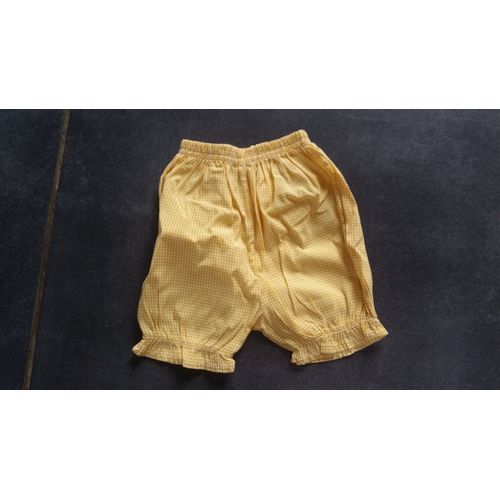 Short Coton 6 Mois Jaune Vichy