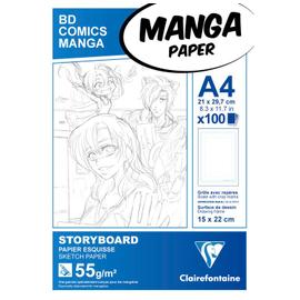 Papier dessin Manga avec grille A4 40f 200g