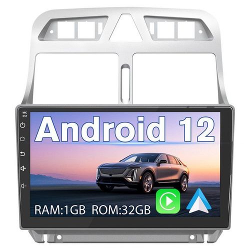 Awesafe Autoradio Android 12 Pour Peugeot 307 307cc 307sw (2002-2013) Avec 1go+32go 9'' Écran Tactile Android Auto Carplay Gps Wifi