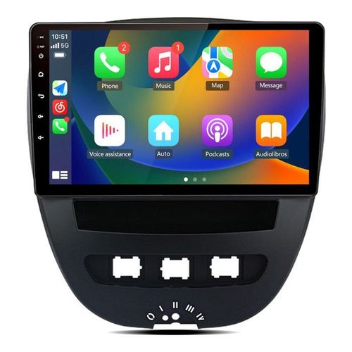 Awesafe Autoradio Android 12 Pour Peugeot 107 Toyota Aygo Citroen C1, 1go+32go Avec 10''écran Carplay Gps Bluetooth Android Auto