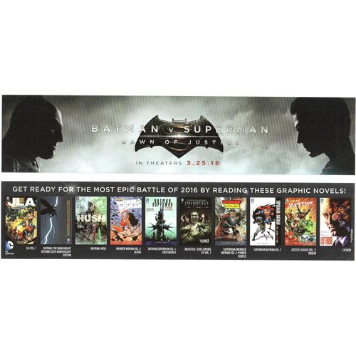 Marque Page Dc Comics "Batman Vs Superman: Dawn Of Justice" Format: 57x260mm