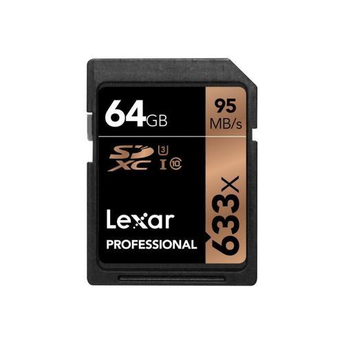 Lexar Professional - Carte mémoire flash - 64 Go - UHS-I U1 / Class10 - 633x - SDXC UHS-I
