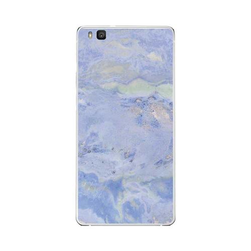 Etui Coque Housse Design Huawei P9 Liteen Silicone Gel Protection Arrière - Marbre Bleu