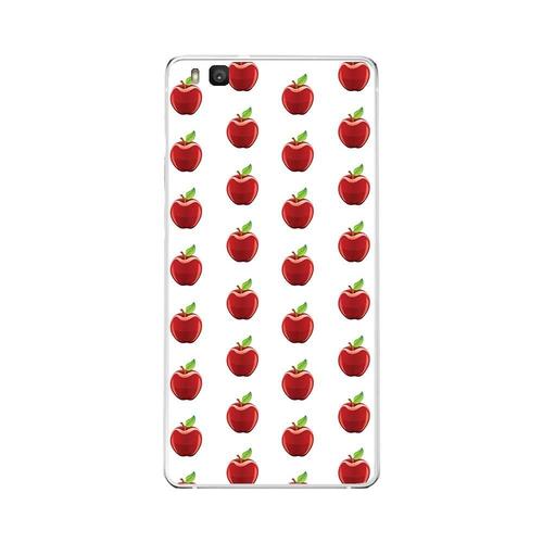 Etui Coque Housse Design Huawei P9 Liteen Silicone Gel Protection Arrière - Pommes Blanc