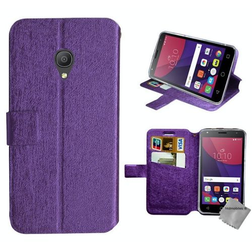 Housse Etui Coque Pochette Portefeuille Pour Alcatel One Touch Pixi 4 3g (5.0) + Film Ecran - Mauve