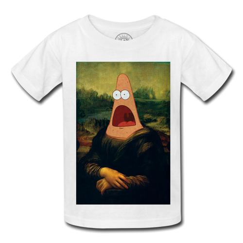 T-Shirt Enfant Patrick Mona Lisa Da Vinci Bob L Eponge