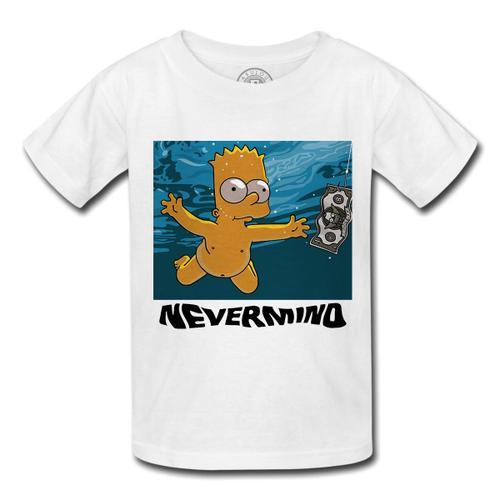 T-Shirt Enfant Bart Simpson Nevermind Nirvana Piscine Pool