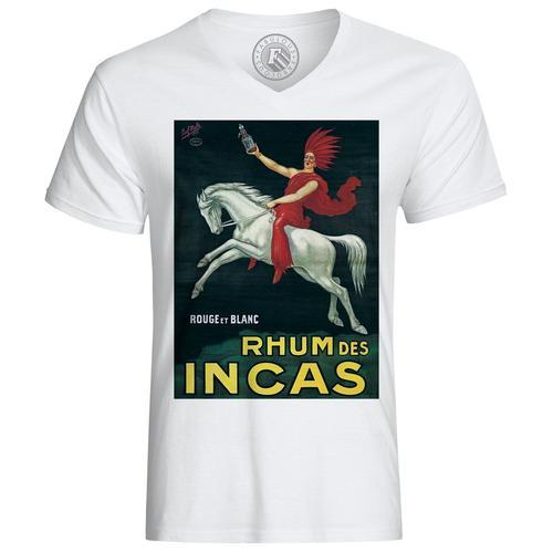T-Shirt Rhum Incas Affiches Anciennes Vintage White Horse