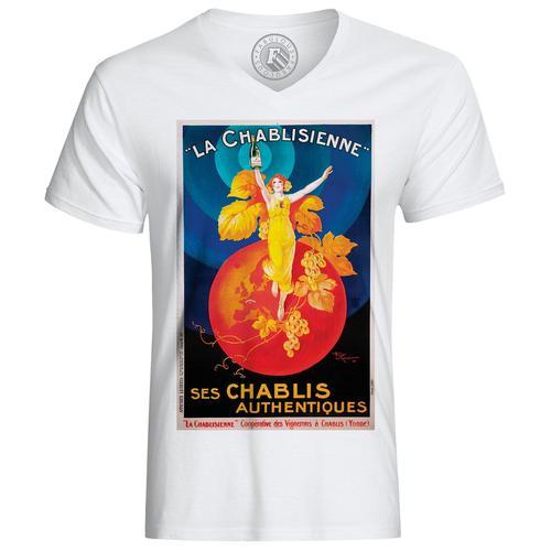 T-Shirt Chablis Chablissienne Retro Vintage Alcool Affiches