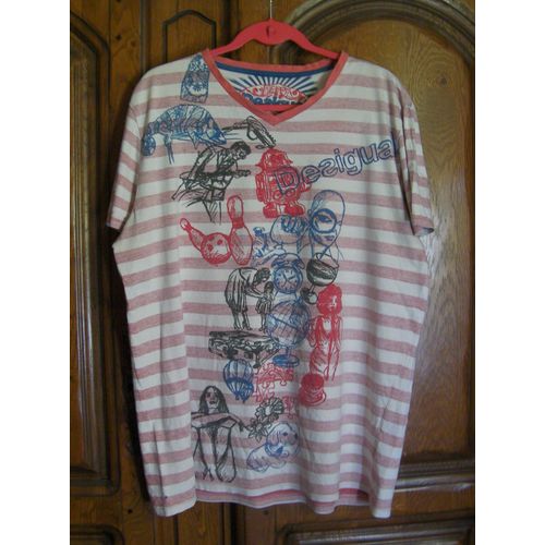 Tee-Shirt Rayé Desigual - Taille Xxxl