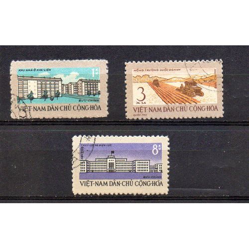 Vietnam Nord - 3 Timbres Oblitérés- Plan Quinquénal- N°272/4