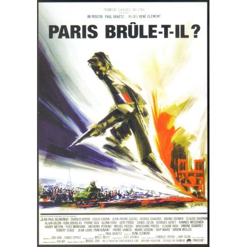 Carte Postale : Paris Brûle-T-Il ? (René Clément) - Illustration : Michel Landi (1966) (Affiche - Film - Cinéma)