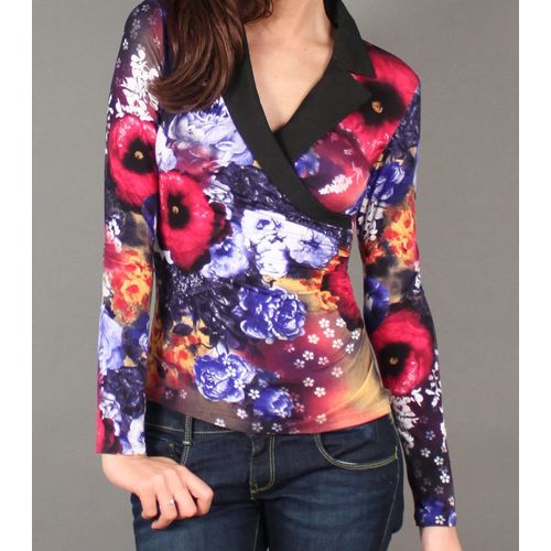 Faust  Top T-Shirt À Manches Longues Noir Et Multicolore Taille 40