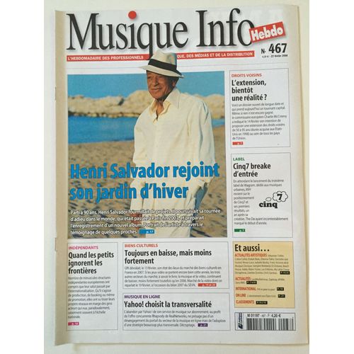 Musique Info Hebdo  N* 467  Couverture Henri Salvador 