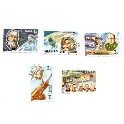 Vietnam - Lot De 5 Timbres Oblitérés- Tbe- Espace