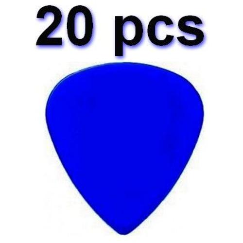 20 médiators medium semi-rigide bleu - celluloïd 0,73 mm ( Mediator pour  guitare acoustique Électrique électro-Acoustique Classique Basse)