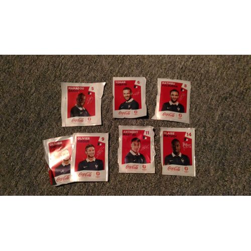 7 Autocollants Panini Uefa Euro 2016 Coca-Cola