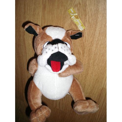 Doudou Peluche Chien Hund Dog Beige Marron Blanc Crème Noir Brillant Langue Rouge Forest Distrbution Plush Pluch Dog Ce